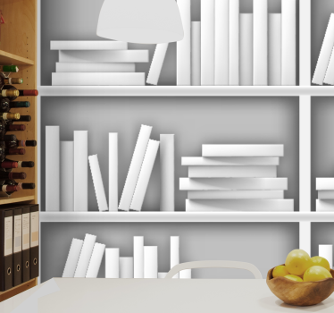 Fotomural textura estanterías de libros minimalistas - TenVinilo