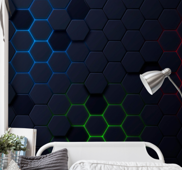 Fotomural textura tonos hexagonales - TenVinilo