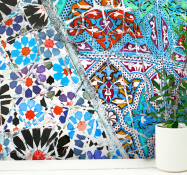 Fotomural texturas patrones de mosaico intrincados - TenVinilo
