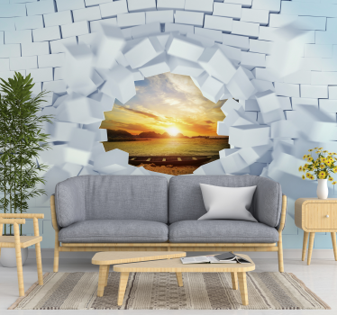 Papel pintado 3d explosión ladrillos foto personalizada - TenVinilo