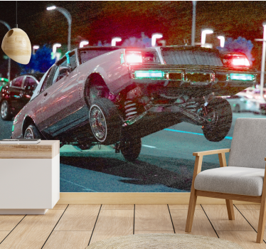 Fotomural vehículo acrobacia de coches clásicos - TenVinilo