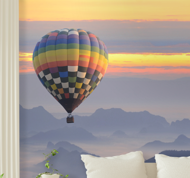 Fotomural vehículo aventura en globo aerostático - TenVinilo