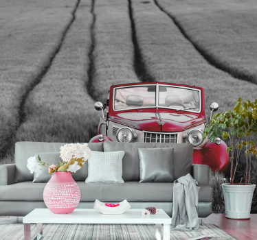 Fotomural vehículo coche rojo clásico - TenVinilo