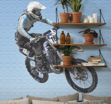 Fotomural vehículo escena de acción de motocross - TenVinilo