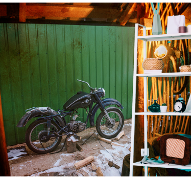 Fotomural vehículo escena de motocicletas clásicas - TenVinilo