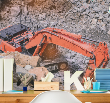 Fotomural vehículo excavadora en acción - TenVinilo