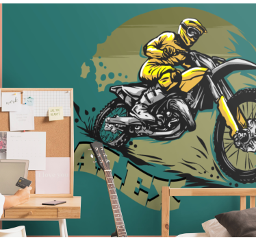 Fotomural vehículo motociclista de motocross - TenVinilo