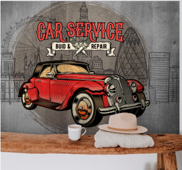Fotomural vehículo servicio de coches clásicos - TenVinilo