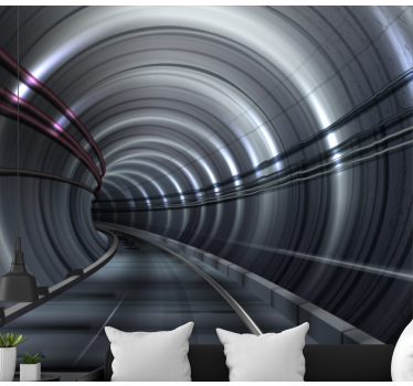 Fotomural vehículo túnel de metro futurista - TenVinilo