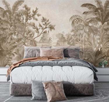 Papel pintado dormitorio paisaje vistas a selva tropical - TenVinilo