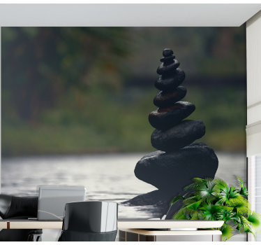 Fotomural zen balanza de piedras apiladas - TenVinilo