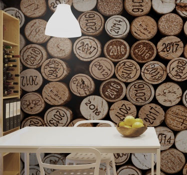 Mural para cocina con corchos de vino - TenVinilo