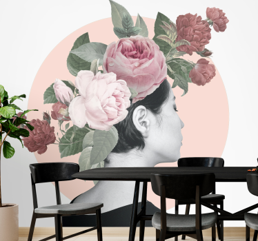 Mural de pared flores adorno floral para el cabello - TenVinilo