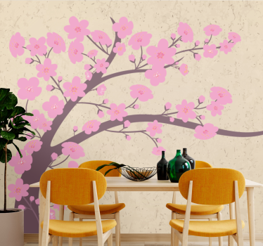 Mural de pared flores Árbol de cerezo en flor - TenVinilo