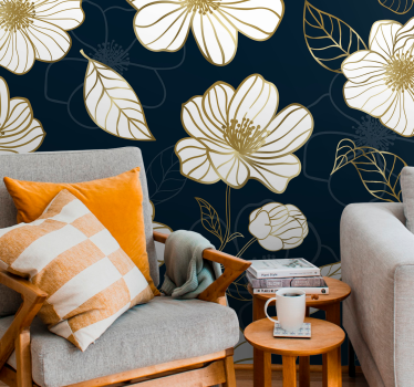 Mural de pared flores arreglo botánico elegante - TenVinilo