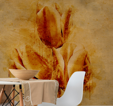 Mural de pared flores arreglo elegante de tulipanes - TenVinilo