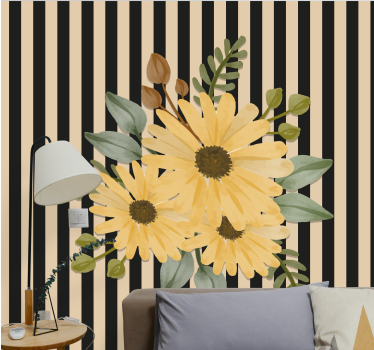 Mural de pared flores arreglo floral de girasoles - TenVinilo
