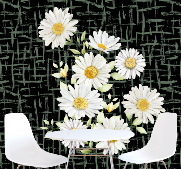 Mural de pared flores arreglo floral de margaritas - TenVinilo