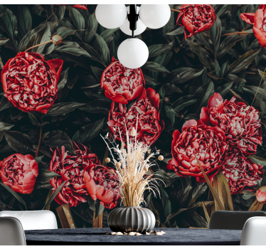 Mural de pared flores arreglo floral de peonías - TenVinilo