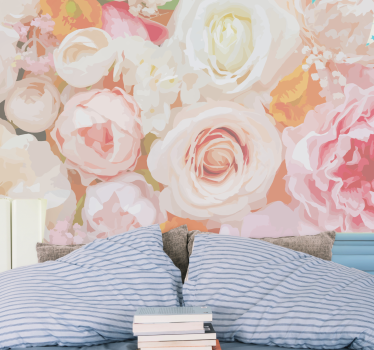 Mural de pared flores arreglo floral delicado - TenVinilo