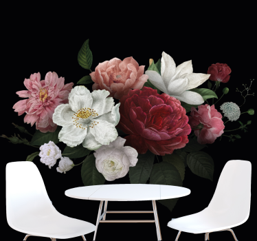 Mural de pared flores arreglo floral en floración - TenVinilo