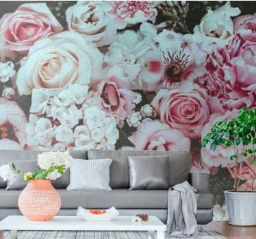 Mural de pared flores arreglo floral encantador - TenVinilo