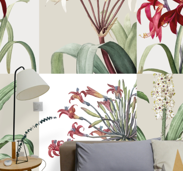 Mural de pared flores arreglo floral ornamental - TenVinilo