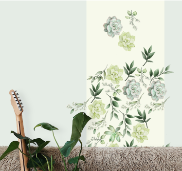 Mural de pared flores arreglo floral suculento - TenVinilo