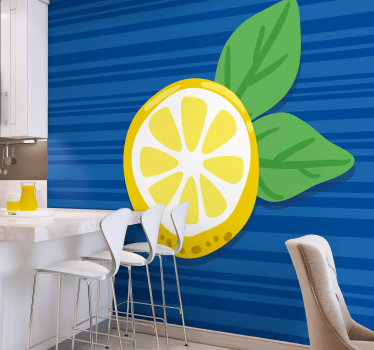 Mural para comedor arte de rodajas de limón - TenVinilo