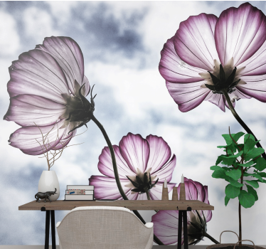 Mural de pared flores belleza floral delicada - TenVinilo