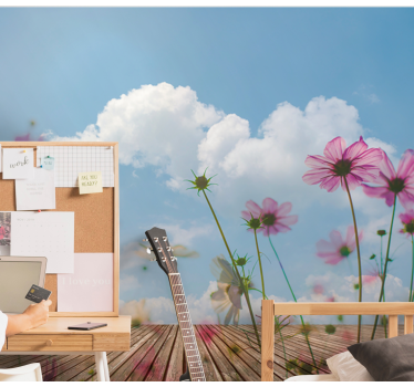 Mural de pared flores brotes florales delicados - TenVinilo