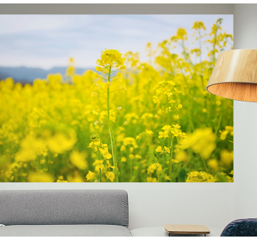 Mural de pared flores pradera de flores amarillas - TenVinilo