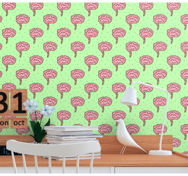 Mural de pared flores cerebros estilizados en flor - TenVinilo