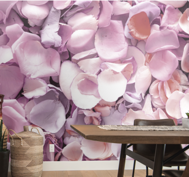 Mural de pared flores close-up de pétalos de rosa - TenVinilo