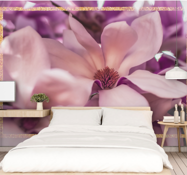 Mural de pared flores closeup de magnolia - TenVinilo