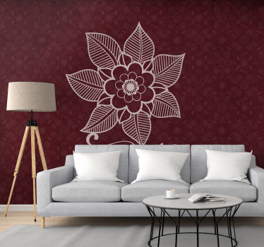 Mural de pared flores componente botánico elaborado - TenVinilo