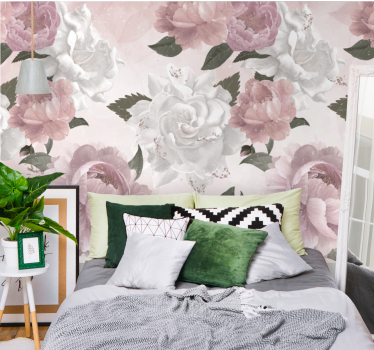 Mural de pared flores composición botánica elegante - TenVinilo