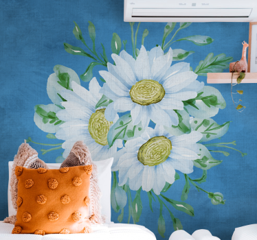 Mural de pared flores composición de flores de margarita - TenVinilo