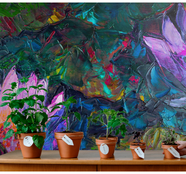 Mural de pared flores composición floral animada - TenVinilo