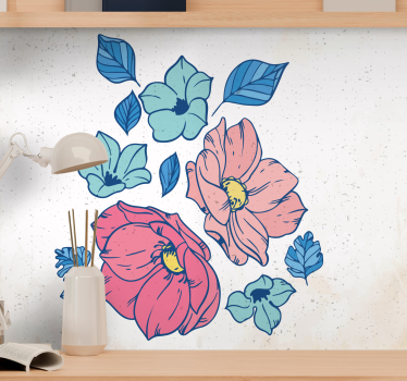 Mural de pared flores composición floral blush - TenVinilo