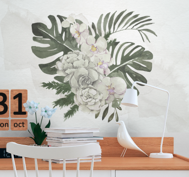 Mural de pared flores composición floral elegante - TenVinilo
