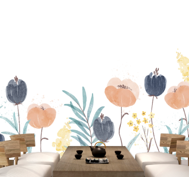 Mural de pared flores composición floral encantadora - TenVinilo
