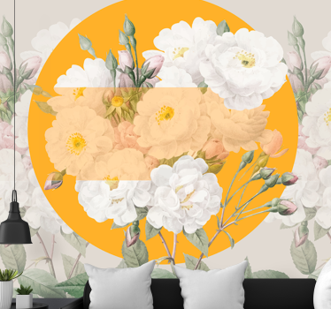 Mural de pared flores composición floral exuberante - TenVinilo