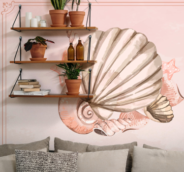 Mural de pared infantil conchas y estrellas de mar - TenVinilo