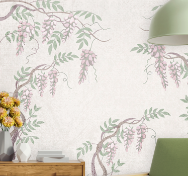 Mural de pared flores delicadas enredaderas florales - TenVinilo