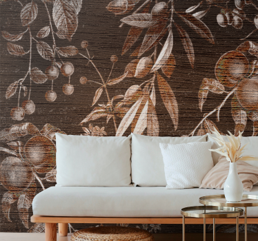 Mural de pared flores diseño artístico floral - TenVinilo