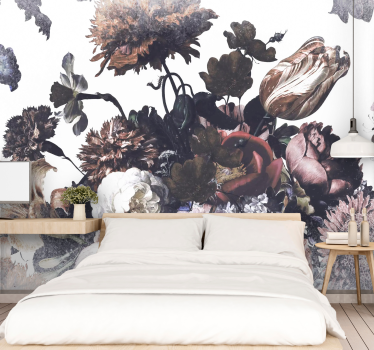 Mural de pared flores diseño de arreglo floral - TenVinilo
