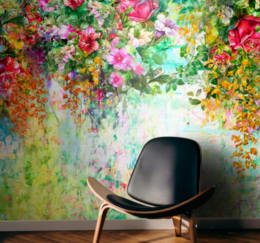 Mural de pared flores diseño de flores en flor - TenVinilo