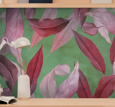 Mural de pared flores diseño de hoja de orquídea - TenVinilo