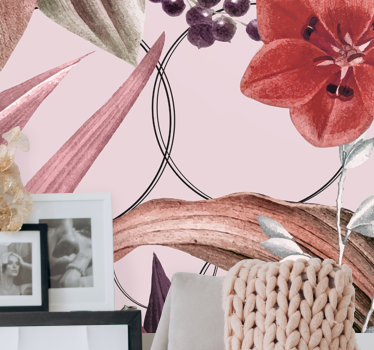 Mural de pared flores diseño de patrones florales - TenVinilo